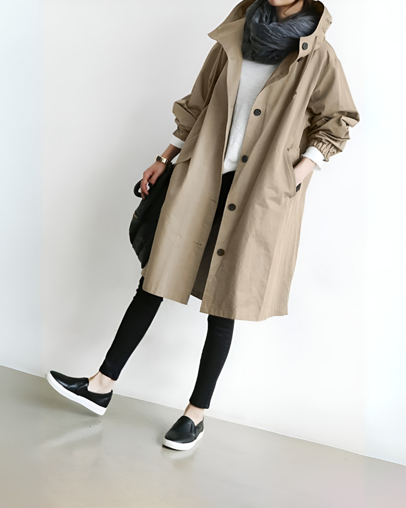 Drune | Klassischer Trenchcoat mit Kapuze