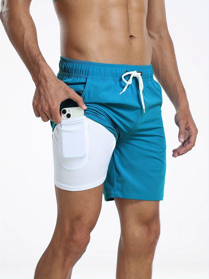 Drune | Schnell Trocknende Herren Badehose Doppelschicht Design