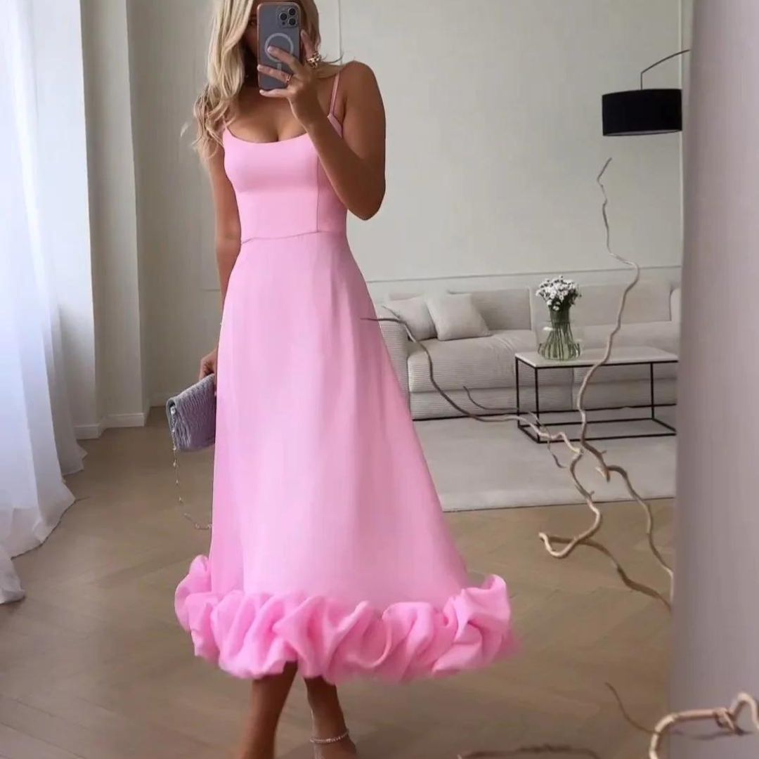 Drune | Charmantes Midi-Dress mit Rüschen