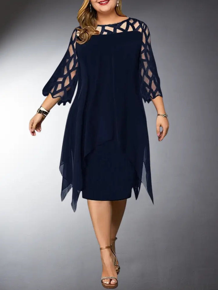 Drune | Elegantes Plus Size Spitzen Midi Kleid