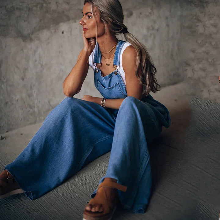 Drune | Armelloser Trendiger Denim-Overall für Damen