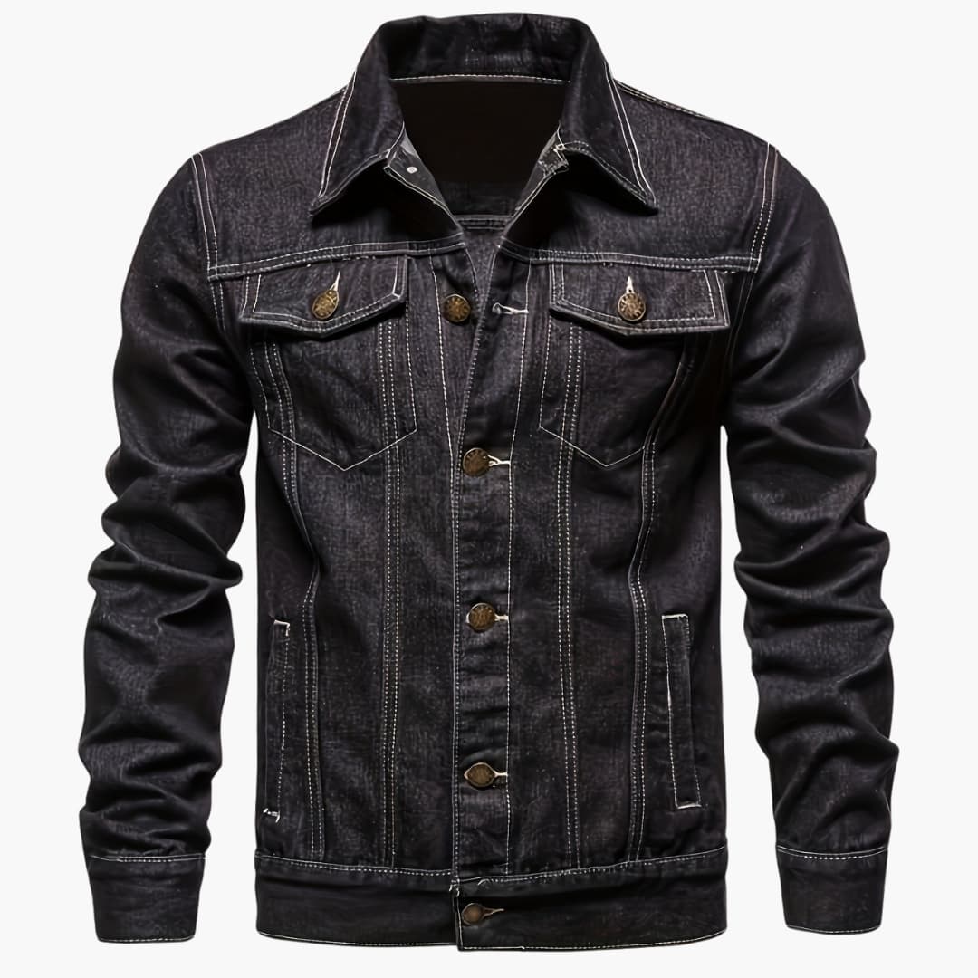 Drune | Slim-Fit Freizeit-Denimjacke für Männer