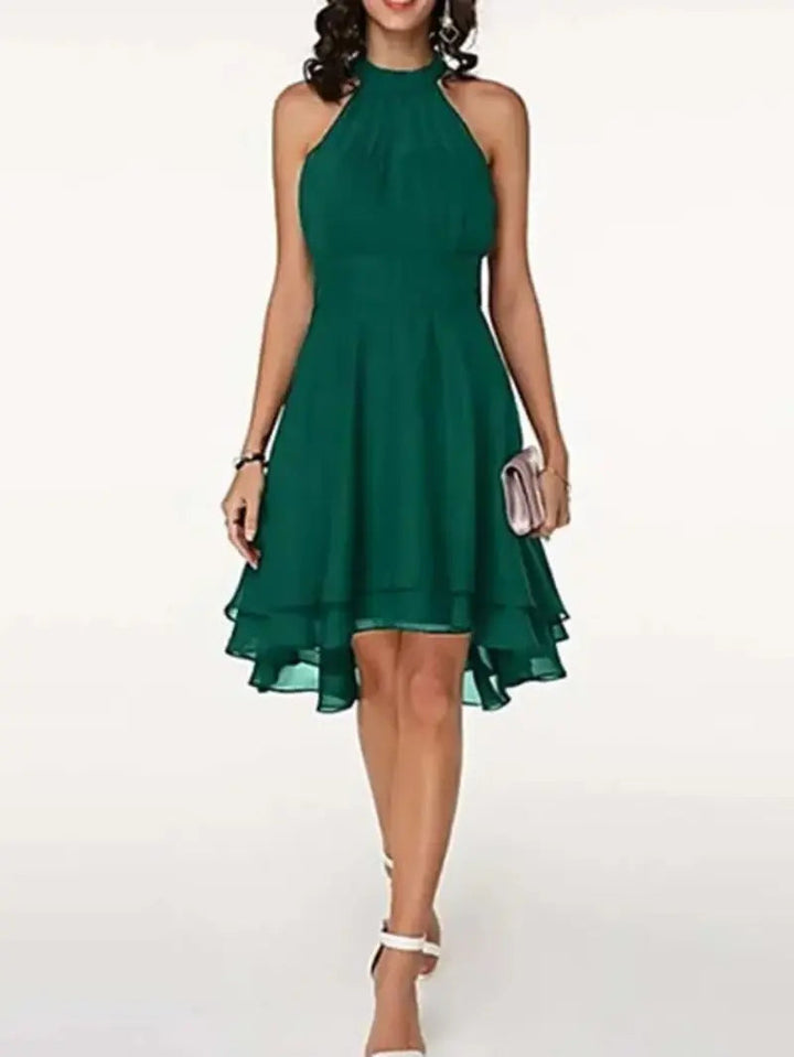 Drune | Elegante Ärmelloses Chiffon Kleid