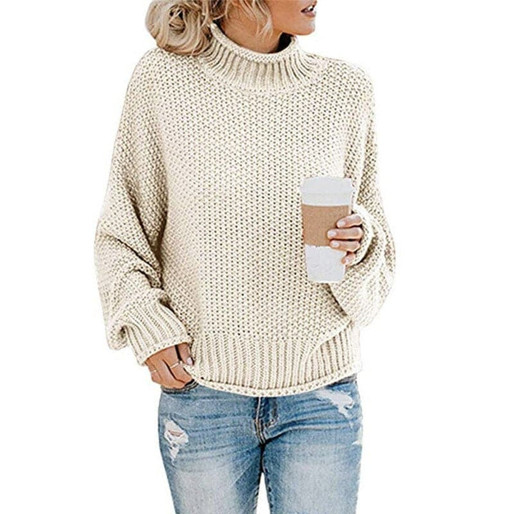 Drune | Strickpullover - Hoher Rollkragen - Grobstrick - Lockere Passform - Weich und Warm