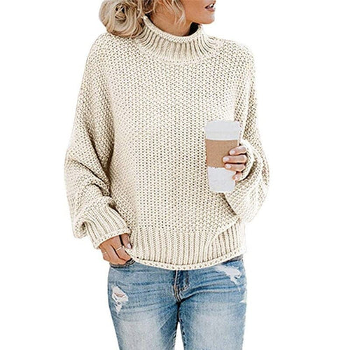 Drune | Strickpullover - Hoher Rollkragen - Grobstrick - Lockere Passform - Weich und Warm