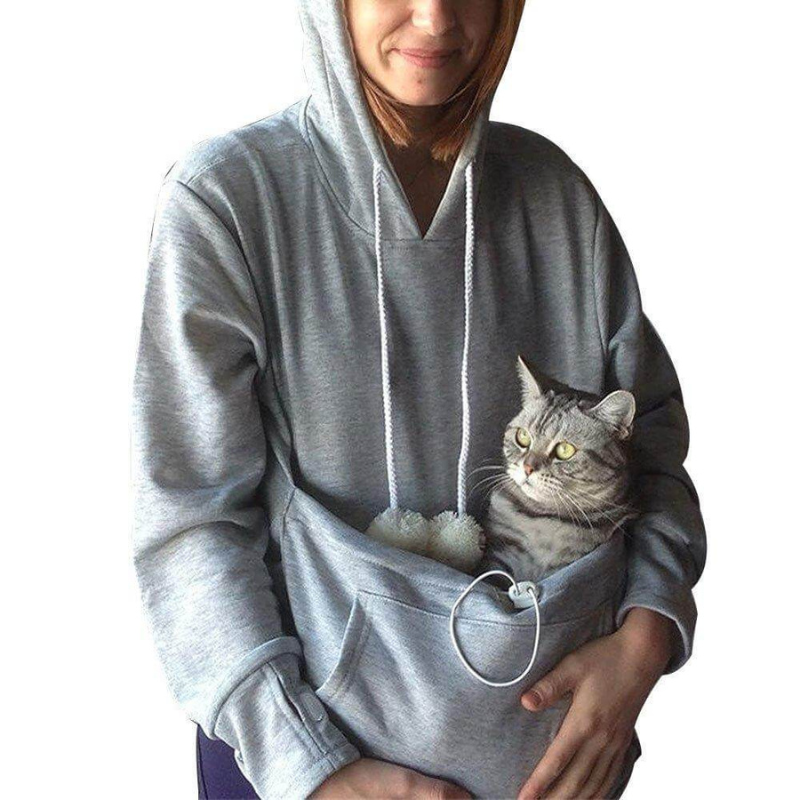 Drune | Hoodie - Pullover mit Kapuze - Katzentasche