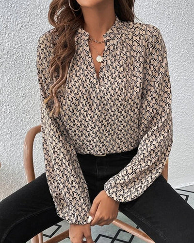 Drune | Bluse mit V-Ausschnitt und Muster