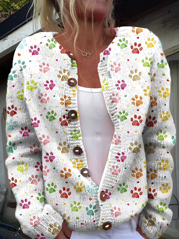 Drune | Stilvolle Strickjacke mit Blumenmuster für Frauen