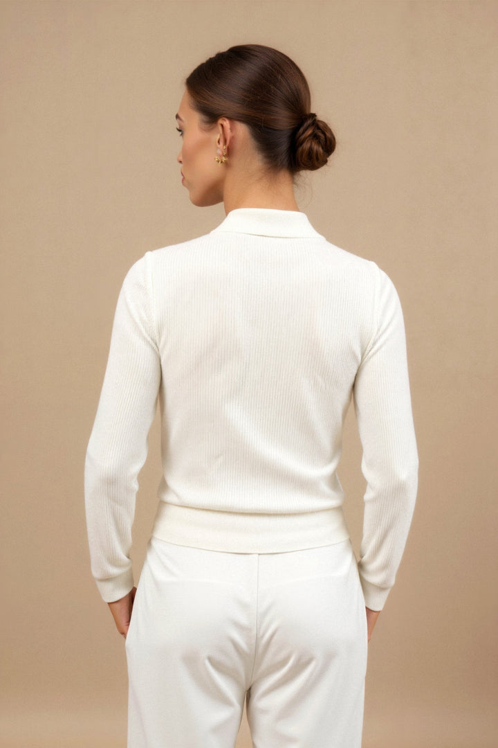 Drune | Stilvolle Poloshirts mit Langen Ärmeln und V-Ausschnitt