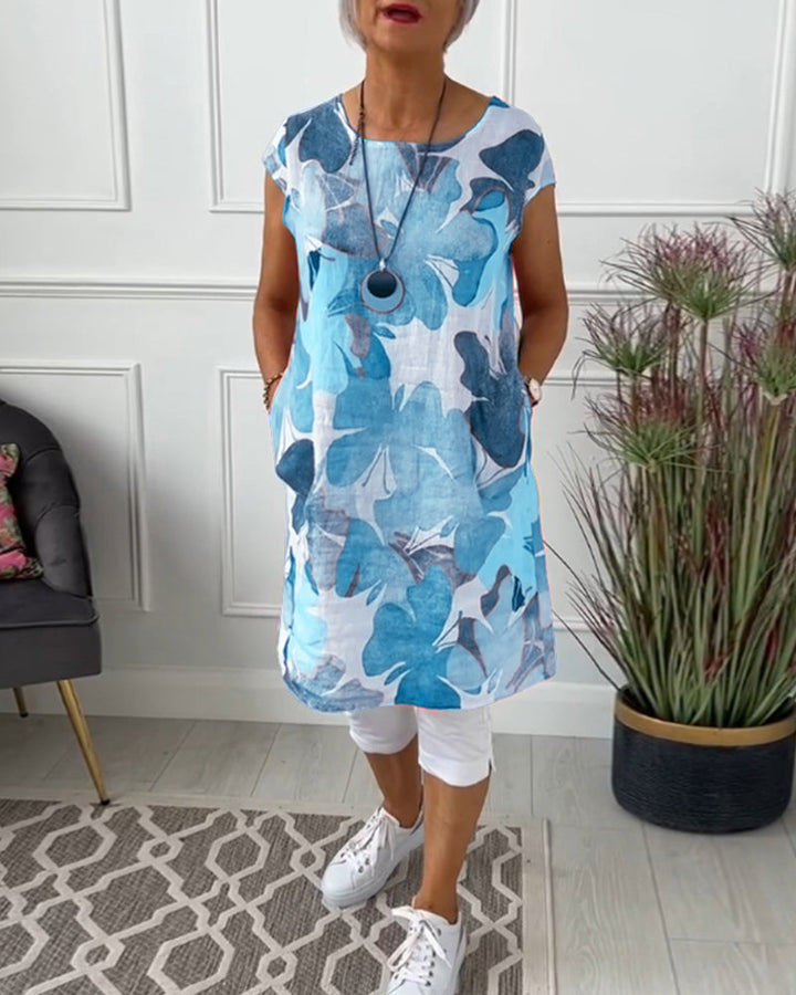 Drune | Lässiges Longtop mit Farbenfrohem Blumenprint