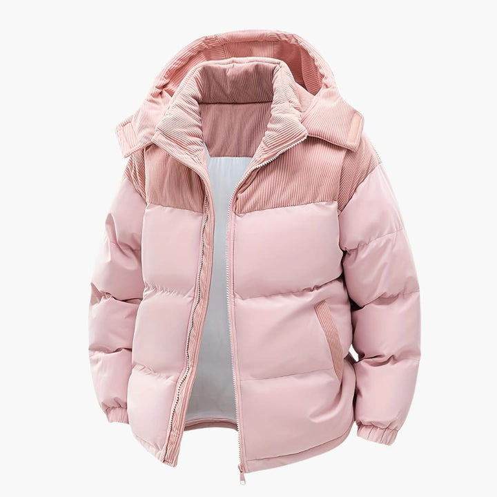 Drune | Casuale Kapuzenjacke mit Puffern und Farbblockdesign