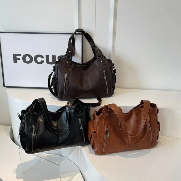 Drune | Lässige Schultertasche mit Reißverschlüssen und Verstellbarem Riemen