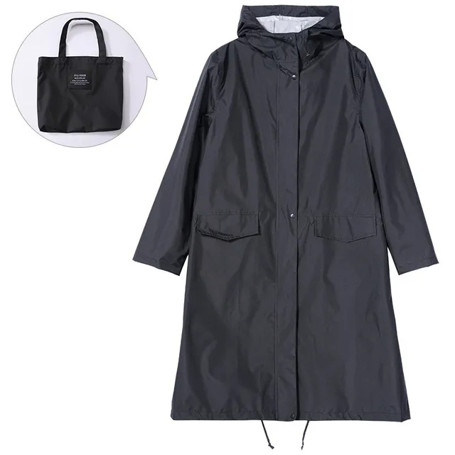 Damen Regenjacke Wasserdicht Lang Leicht mit Kapuze