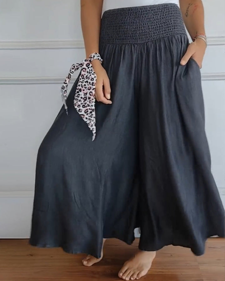 Drune | Hose mit Elastischem Bund und Weiten Beinen