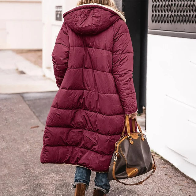 Drune | Gepolsterte warme Parka mit Futterkapuze für Damen
