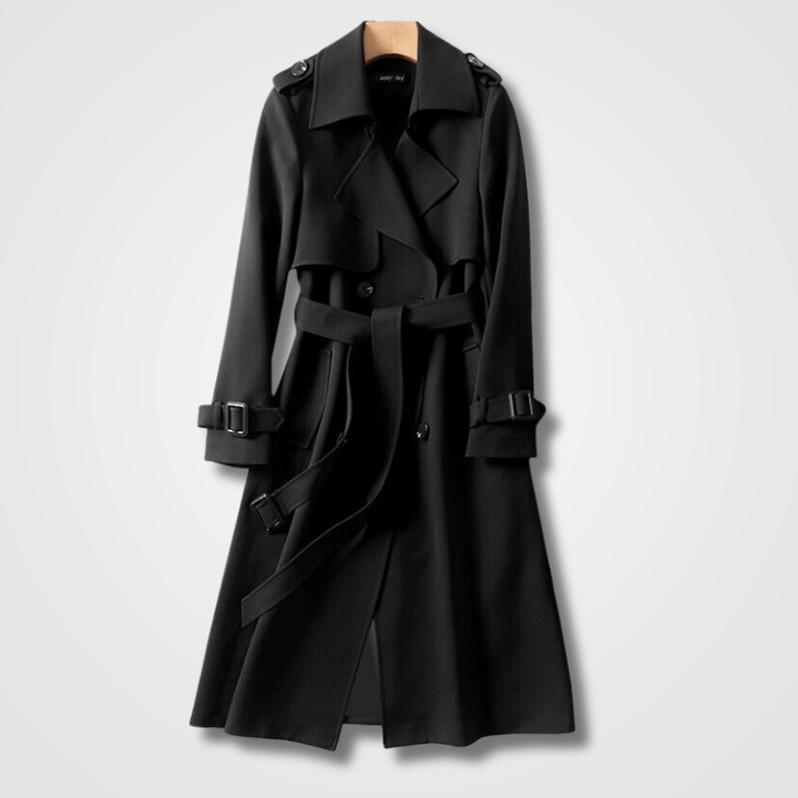 Drune | Langer Trenchcoat - Gürteltaille - Leichtes Polyester - Zeitlose Oberbekleidung