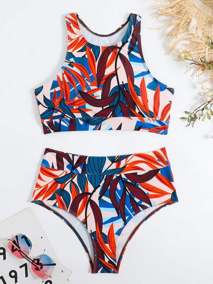 Drune | Damen Sportlicher High Waist Bikini Frauen Schwimmbekleidung