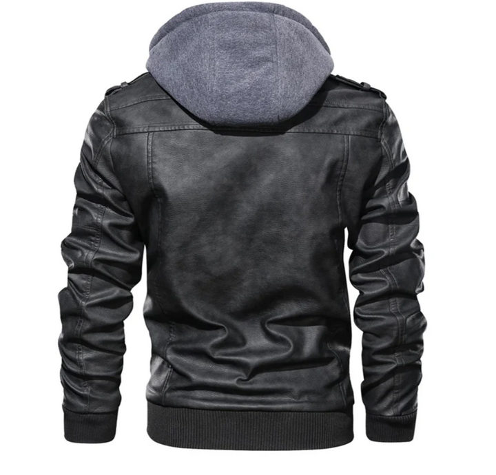 Drune | Lederjacke Mit Kapuze Für Herren