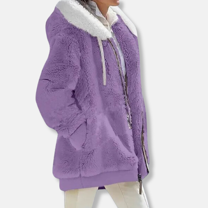 Drune | Fleece Übergroße Fleecejacke - Kapuzen-Reißverschlussjacke