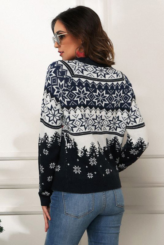Drune | Schneeflocken- und Lkw-Druck Weihnachts-Pullover