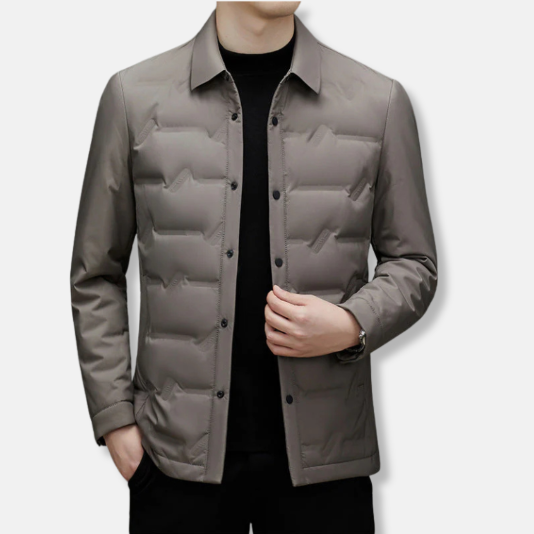 Drune | Daunenjacke - Slim Fit - Gefüttert - Knopfvorn - Wasserabweisend - Tailenlänge