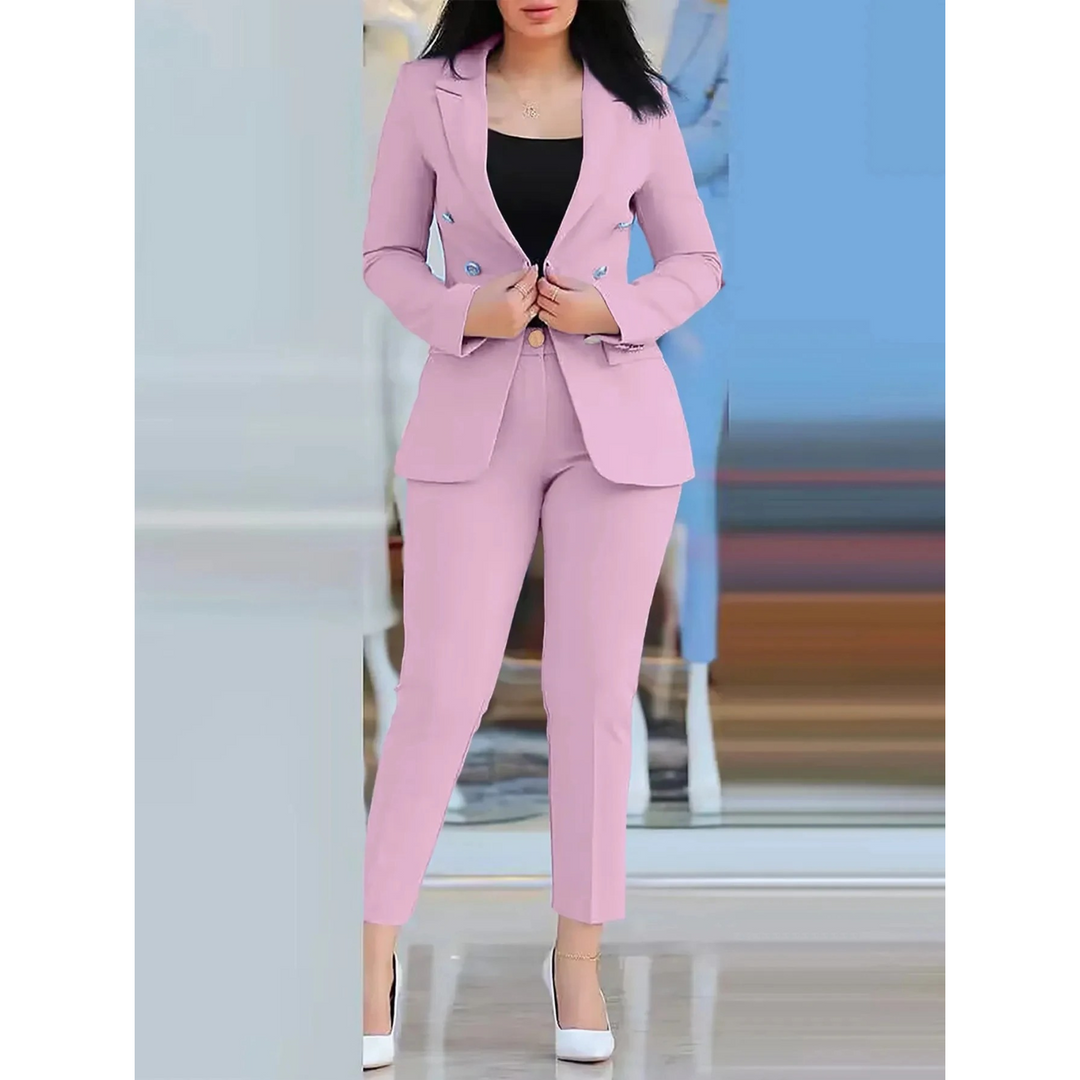Drune | Doppelknopf Blazer & Hosen Satz Mit Taschen Für Frauen