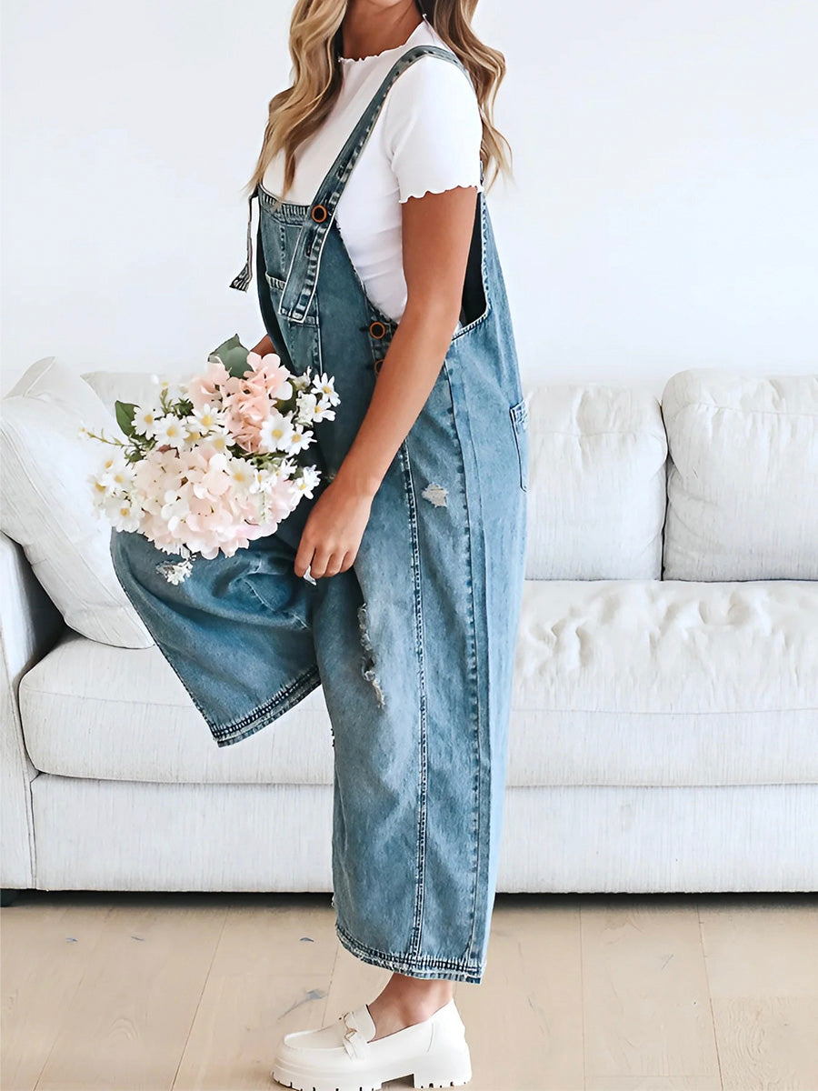 Drune | Denim Jumpsuit Damen Baggy Jeans Overall