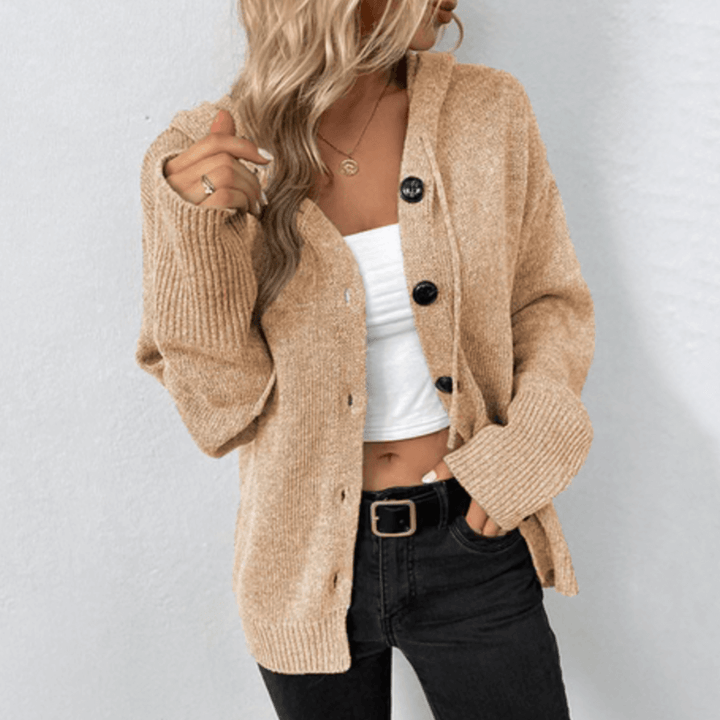 Drune | Cardigan - Damen Herbst Warm Knopf-Down Cardigan