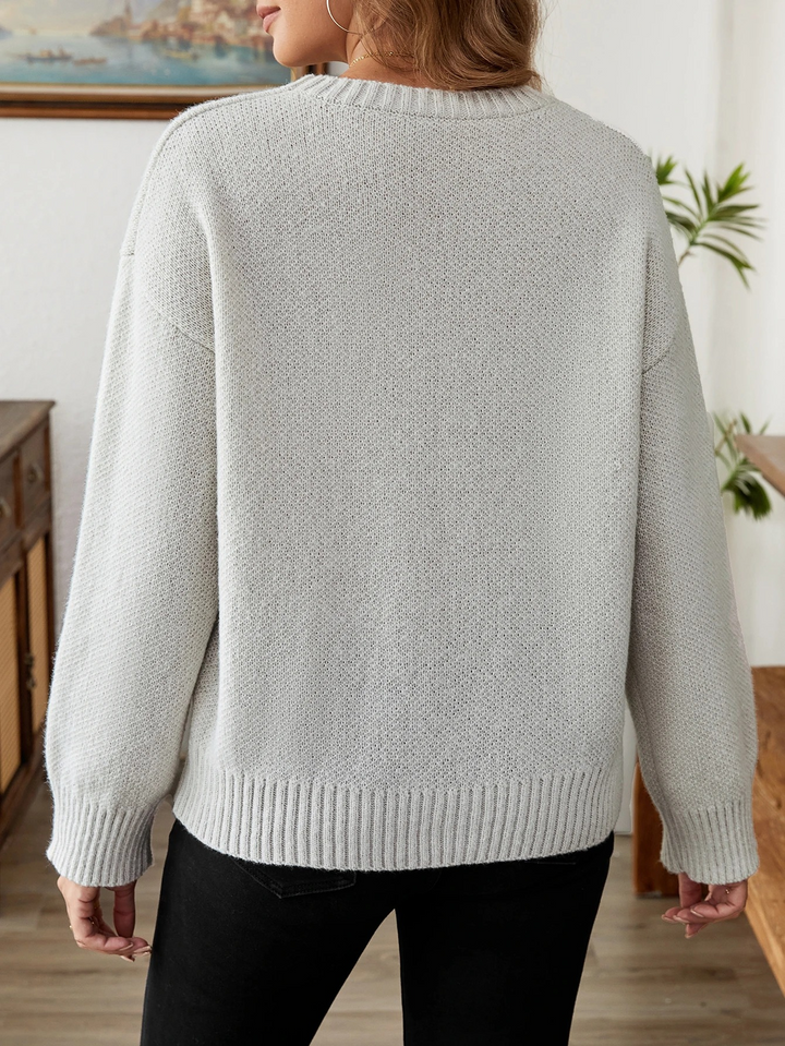 Drune | Sweater - Gemütlicher Herz-Design Strickpullover
