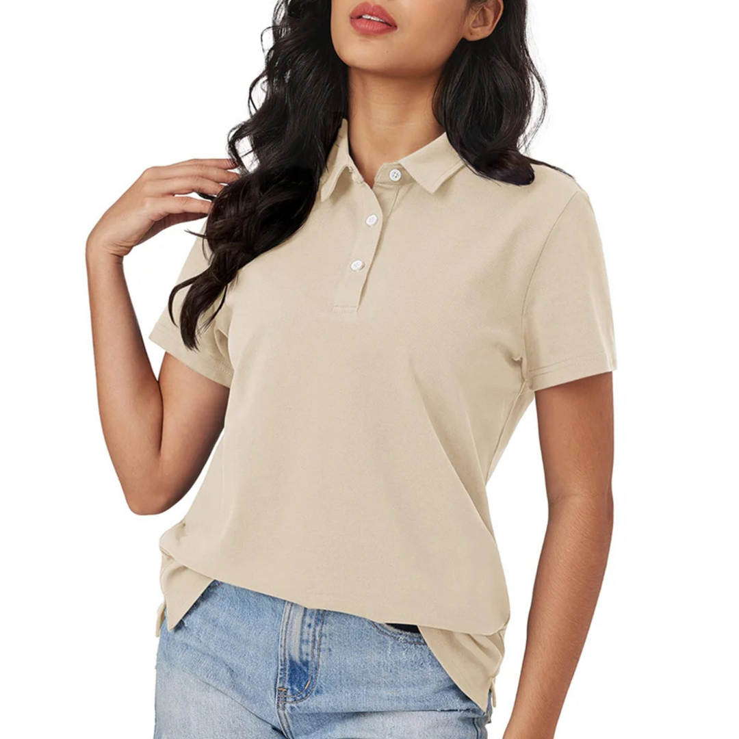 Drune | Blaue Seide Atmungsaktiv Leichtgewicht Damen Polo