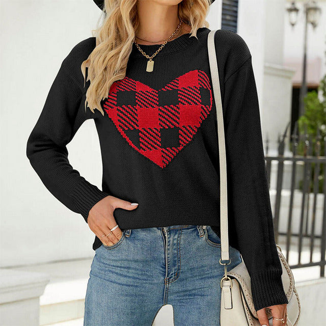 Drune | Herz Strickpullover