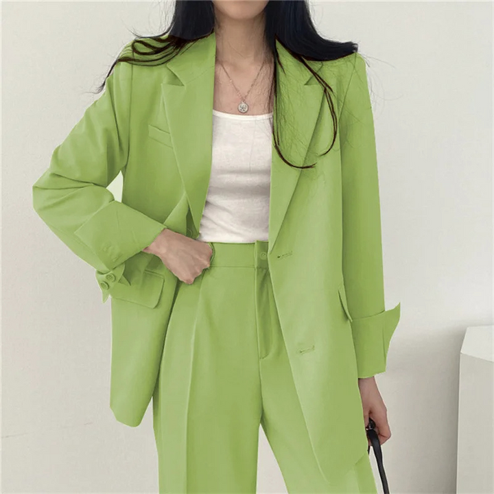 Drune | Langer Damenblazer mit Breitem Revers und Relaxter Passform