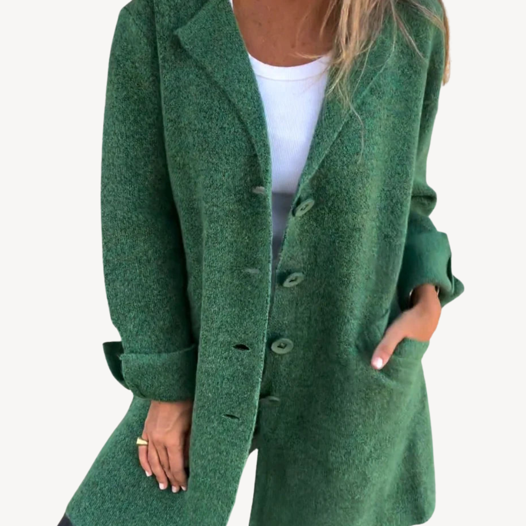 Drune | Frauen Wollmischung Langjacke mit Knopfverschluss