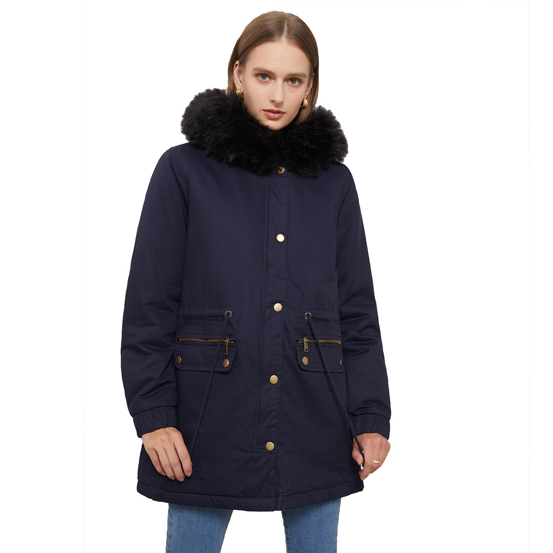Drune | Damen Wintermantel mit Fleece-Futter und Kapuze