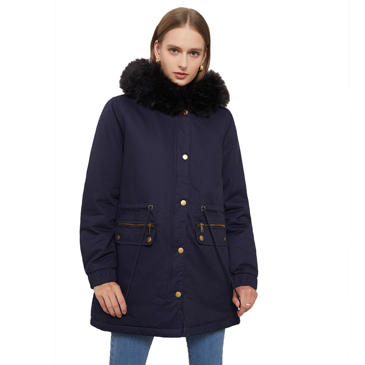 Drune | Damen Wintermantel mit Fleece-Futter und Kapuze
