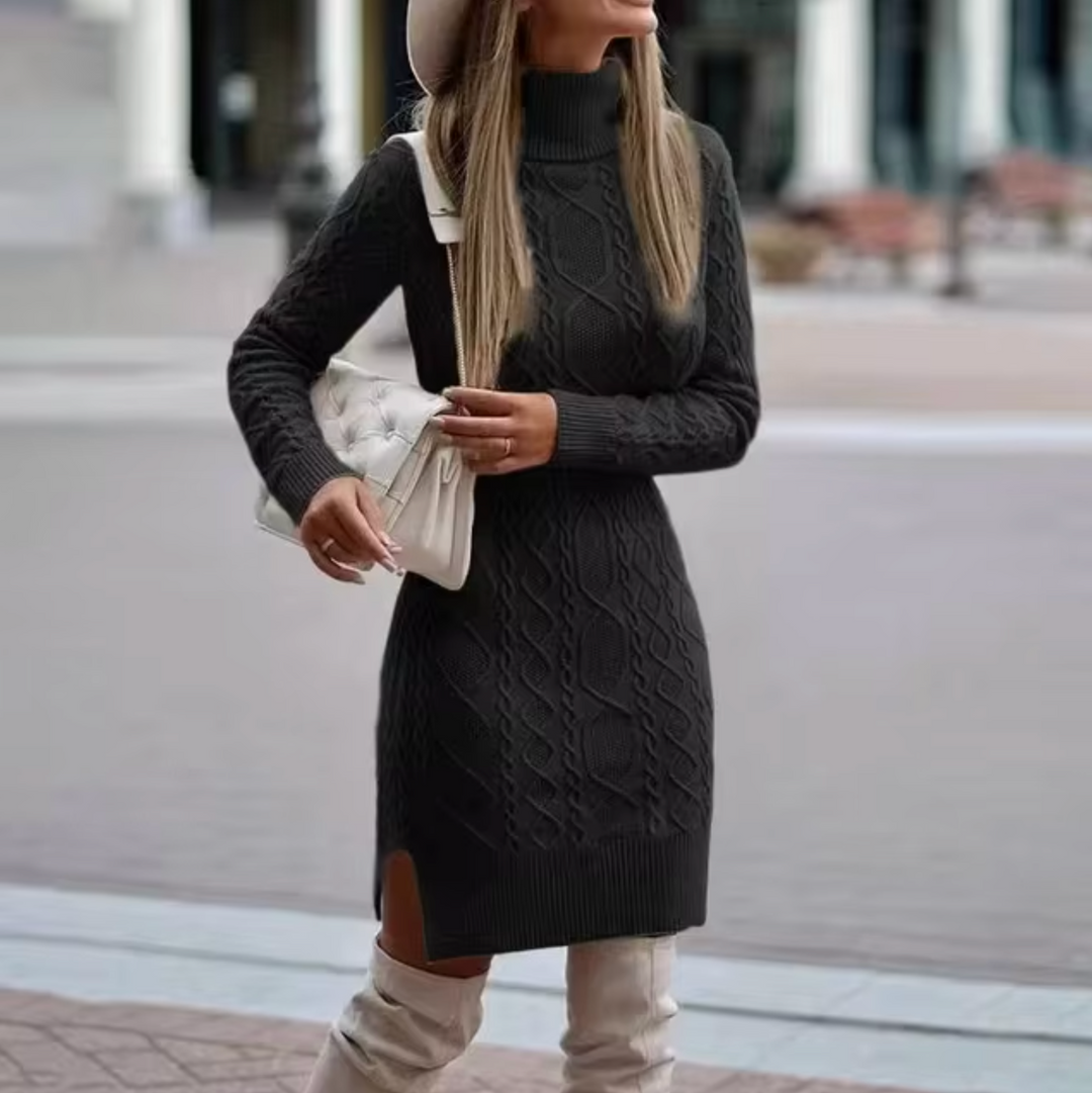 Drune – Gestricktes Rollkragen-Pulloverkleid