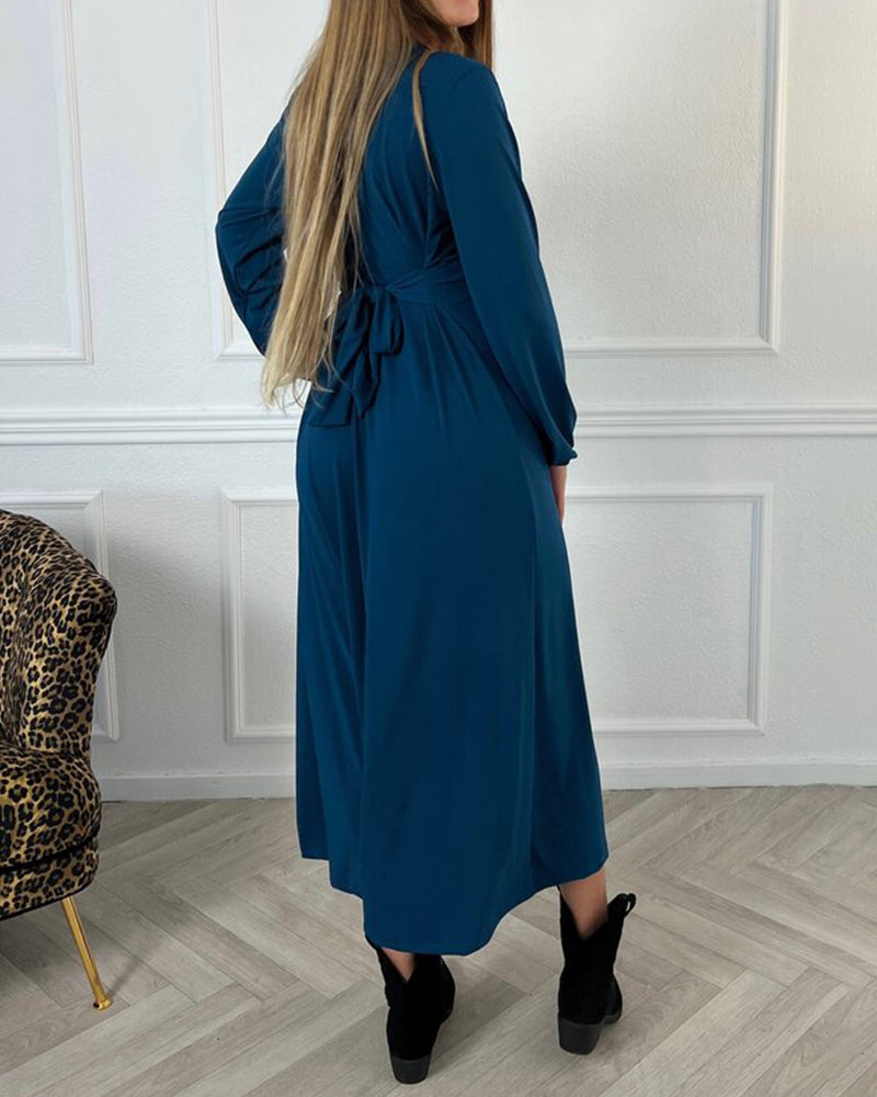 Drune | Einfarbiges Kleid mit Langen Ärmeln