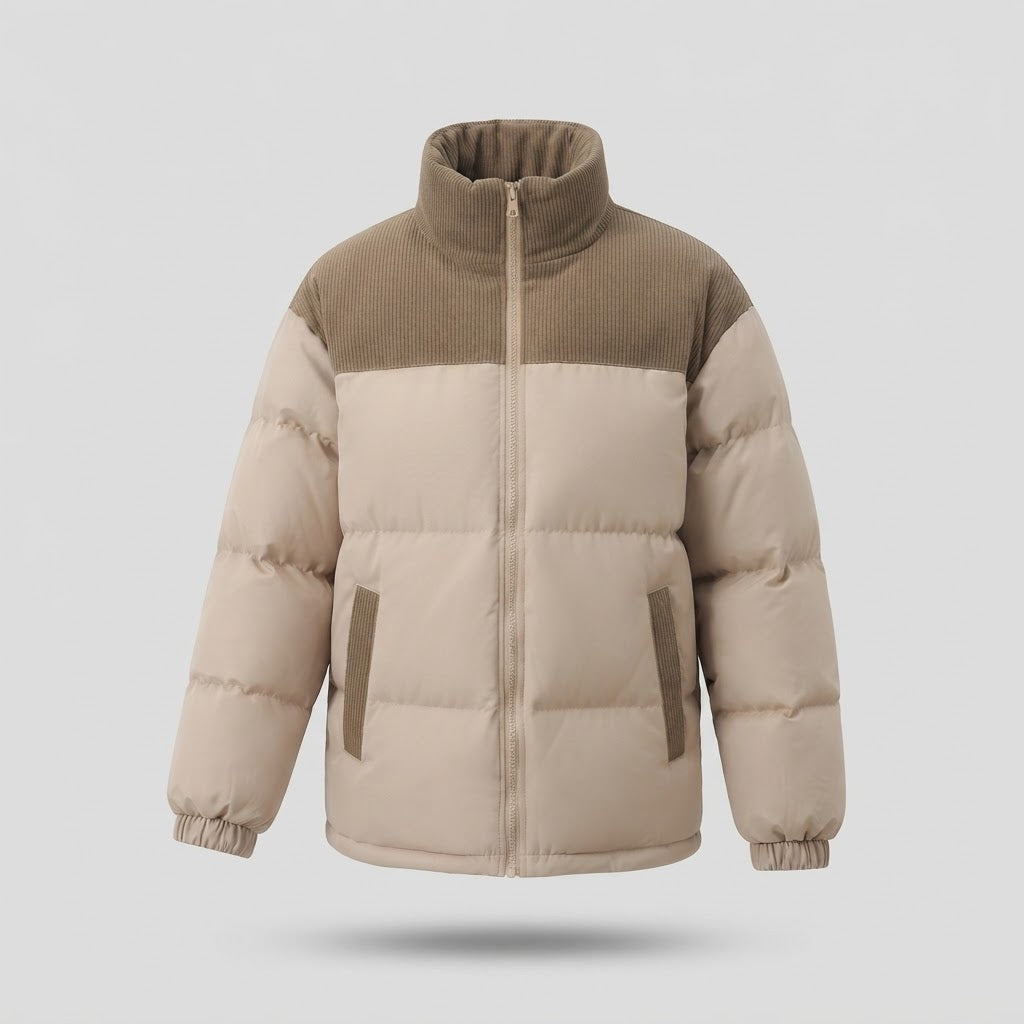 Damen Modische Daunenjacke mit hohem Kragen Drune