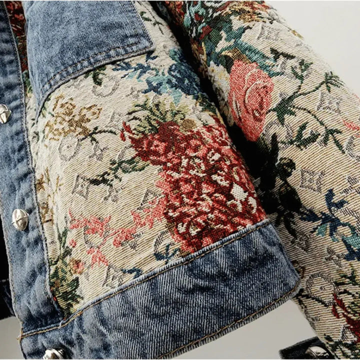 Drune | Floral Denim Jacke