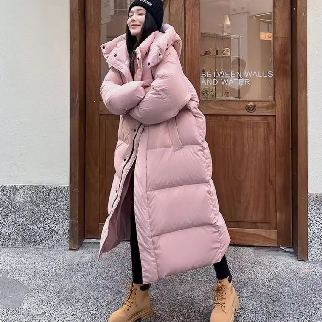 Drune | Gemütlicher Winter Langer Puffer Kapuzen Jacke - Warme