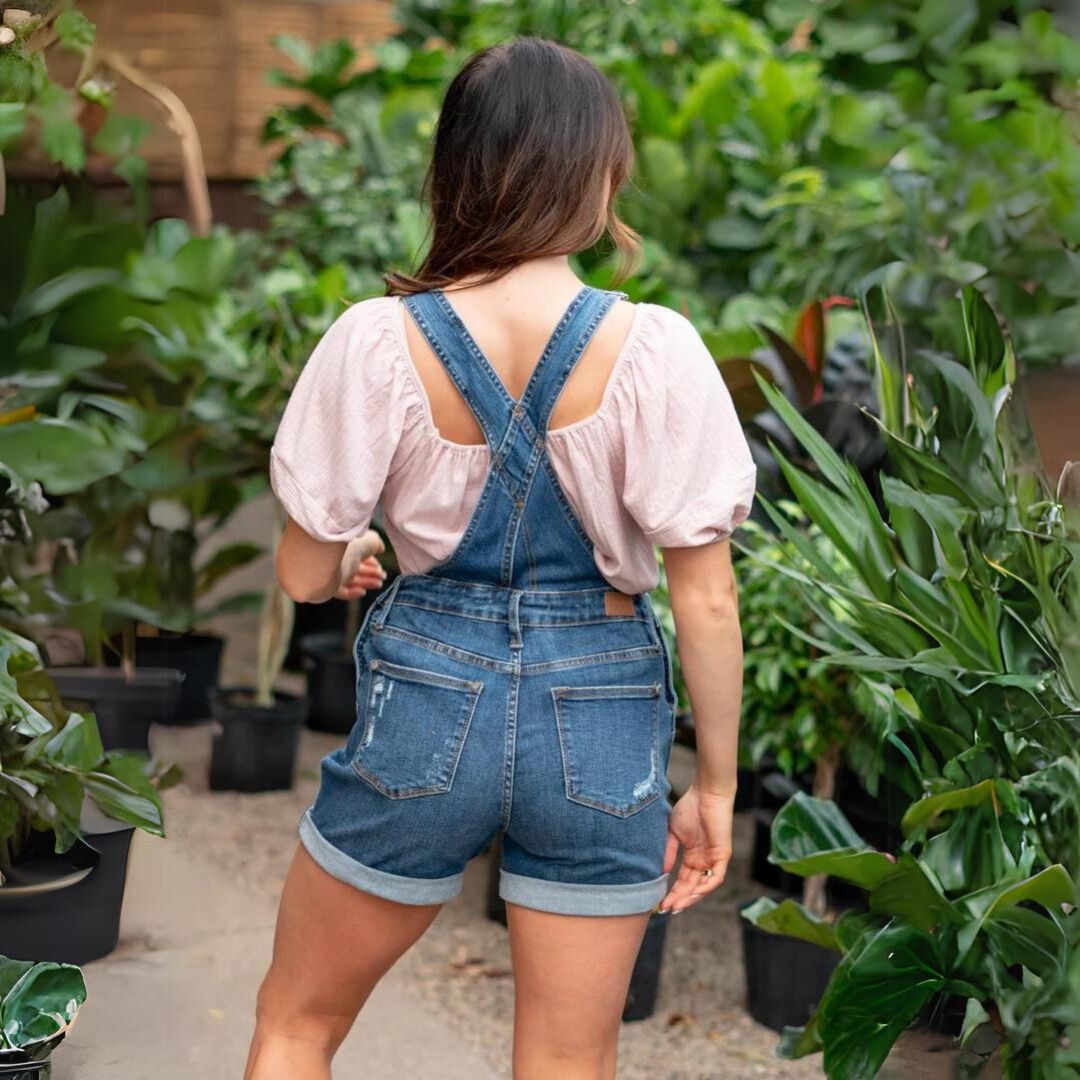 Drune | aus Denim mit hoher Taille Shorts