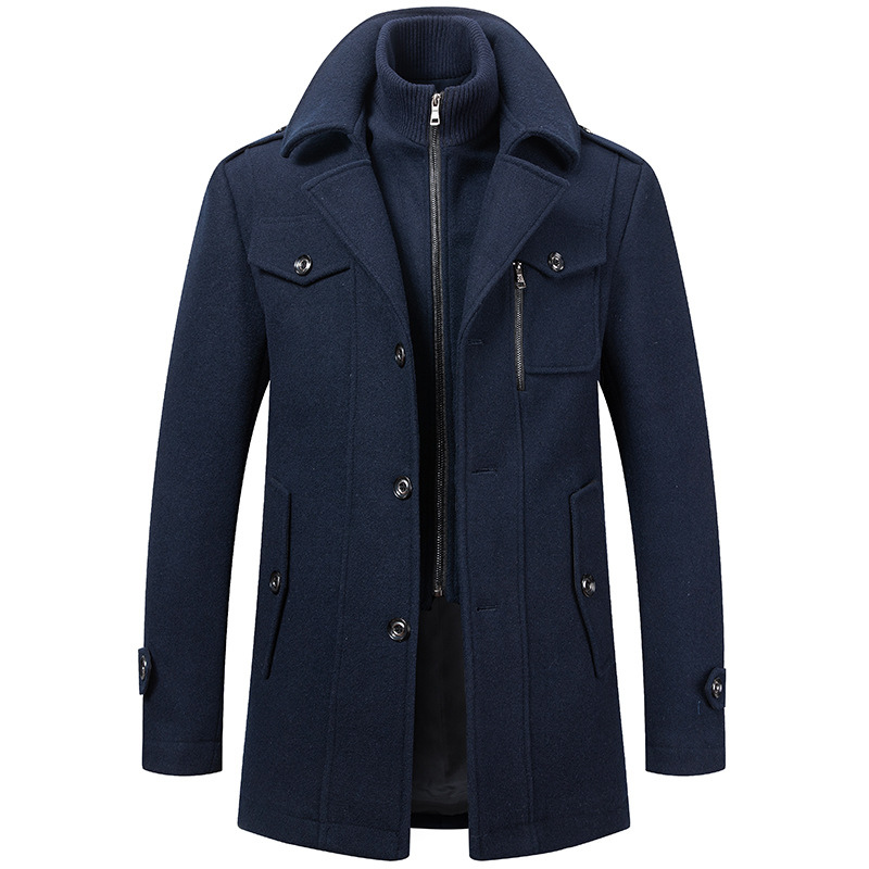 Drune | Lange Wolljacke mit Reißverschluss