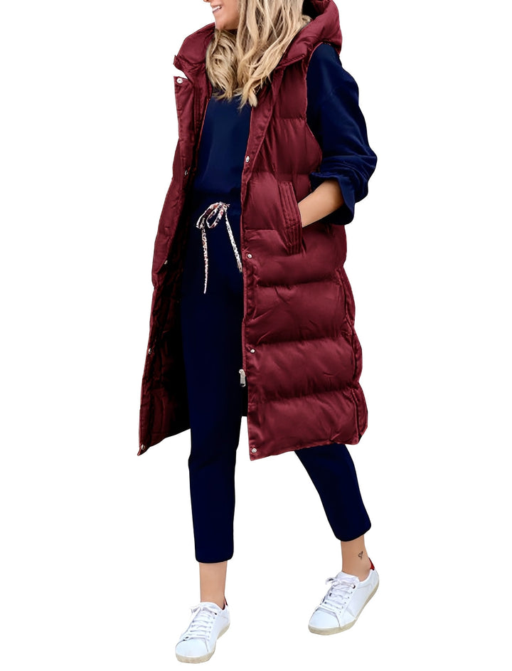 Drune | Stylischer, Ärmelloser, Langer Weste-Mantel für Damen