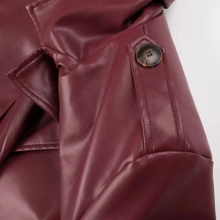 Drune | lange Retro-Jacke mit Gürtel