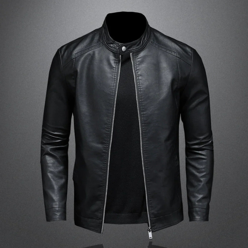 Drune | Slim Fit Wasserdichte Schwarze Motorradjacke Für Herren