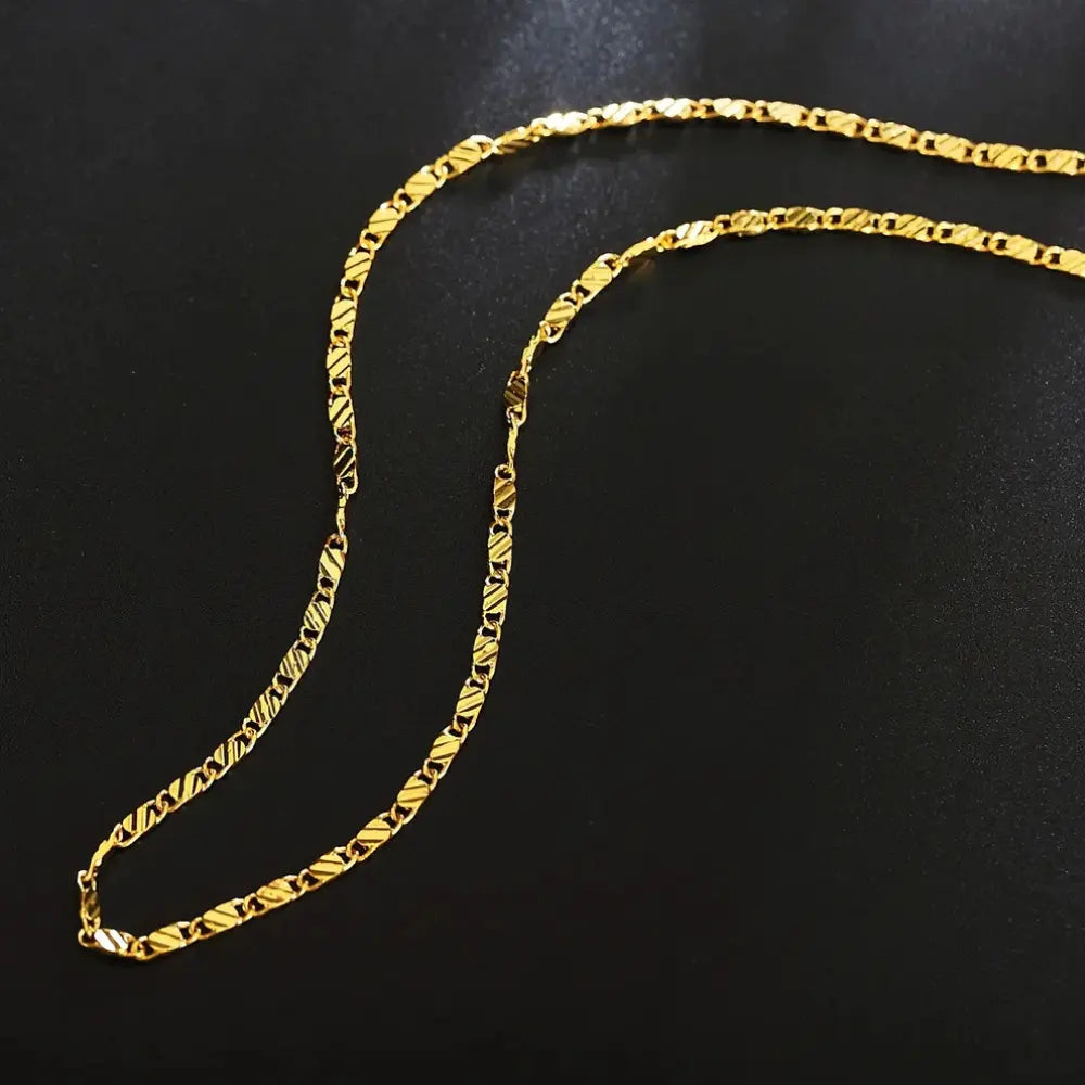 Drune | 18k Goldene Kette 2mm 925 Sterling Silberkette