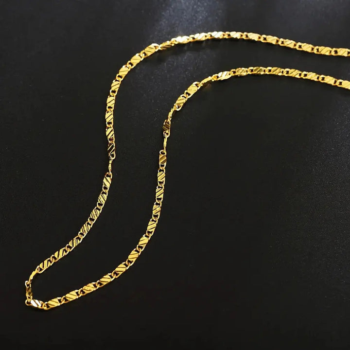 Drune | 18k Goldene Kette 2mm 925 Sterling Silberkette