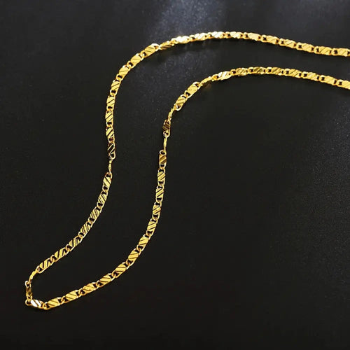 Drune | 18k Goldene Kette 2mm 925 Sterling Silberkette