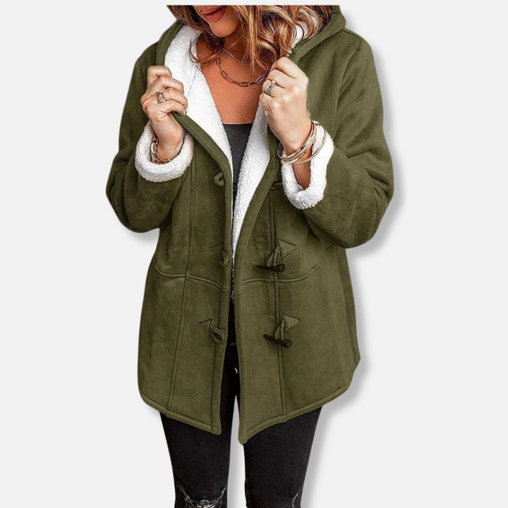Drune | Jacke - Fleece - Kapuze - Knopfverschluss - Lässiger Schnitt - Mittel-lang