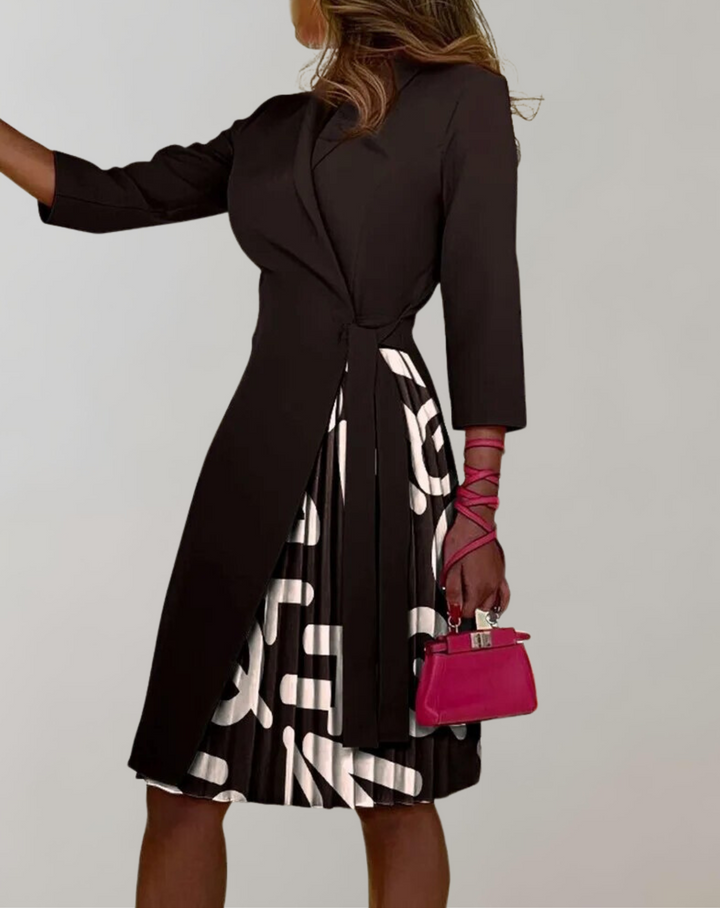 Drune - Damen Kleid Druck gekerbt